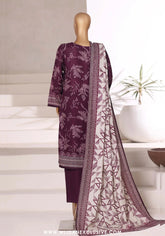 Sadabahar Printed Stitched Khaddar 3PC Collection - 2025 (PURPLE D-08)